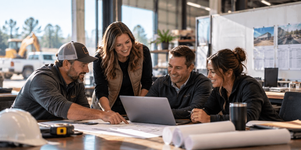Employers reviewing a benefits program together